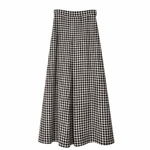 Vintage Houndstooth Wool Maxi Skirt A-Line Union Made 1973 Belk 38” Long M